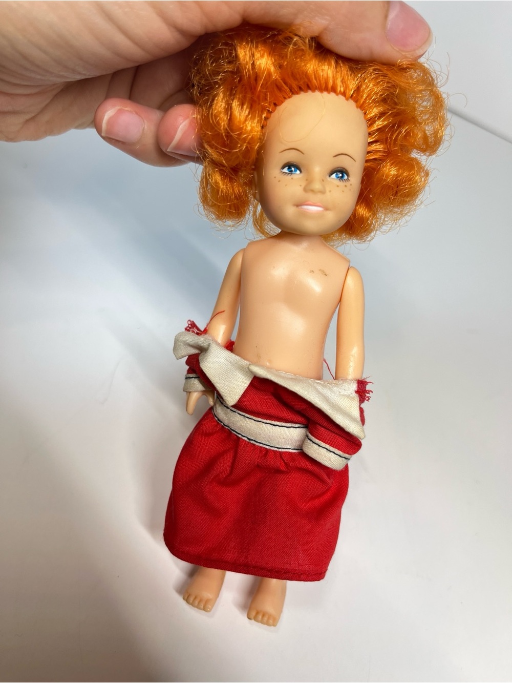 Vintage 1982 Annie Little Orphan Doll Red Hair 6" Toy Knickerbocker Movie Girl - Picture 2 of 13